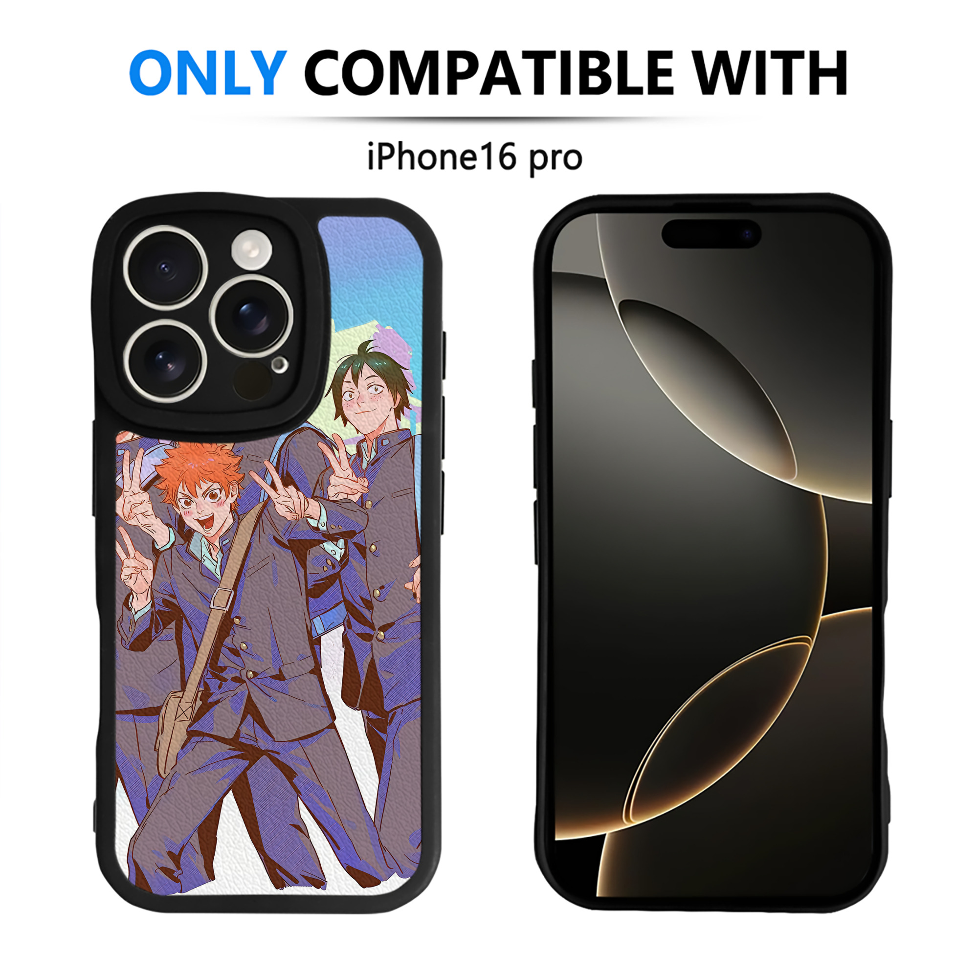 （画像用） ハイキュー!! Haikyu!! 【iPhone 16シリーズ対応】シリコンスマホケース（レザー調） 材質：シリコン